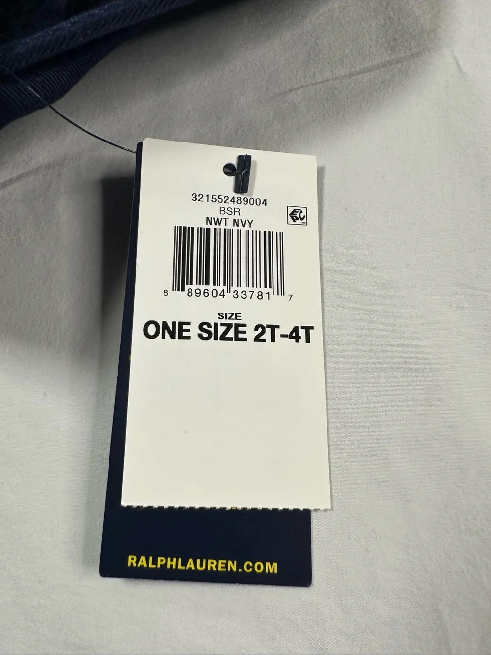 NWT Polo by Ralph Lauren Navy Classic Pony Baseball Cap Boys Sz One Size  2T/4T